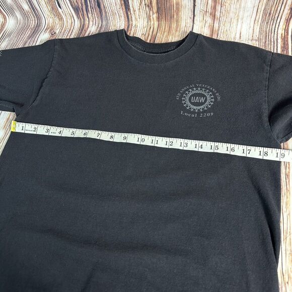 American Vtg Labor Union UAW Local 2209 Indiana Sz Medium Veterans Ride T Shirt - Picture 5 of 10
